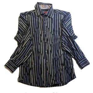 Visconti Patchwork Striped Long Sleeve Shirt Sz: S